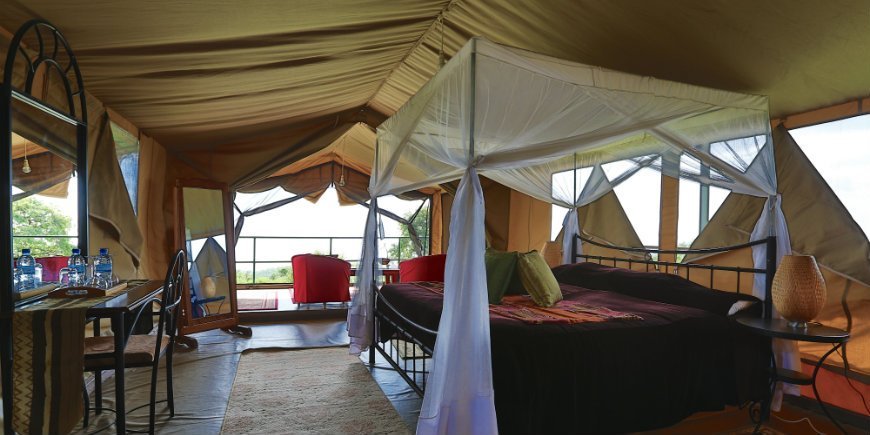 Bett im Ngorongoro Wild Camp